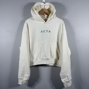 ACTA Embroidered Logo Pullover Hoodie Cream XXL/XXXL